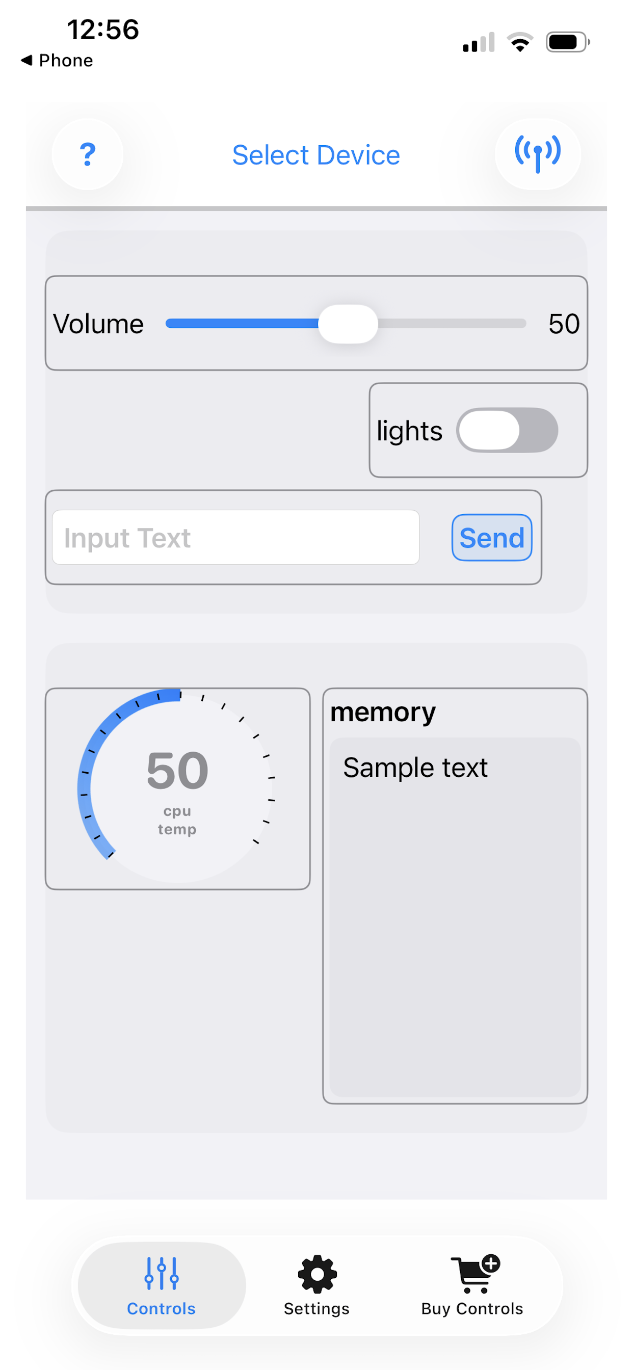 Controls Screen